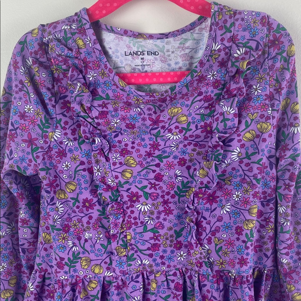 Lands End Long Sleeve Ruffle Front Dress - Picture 3 of 7